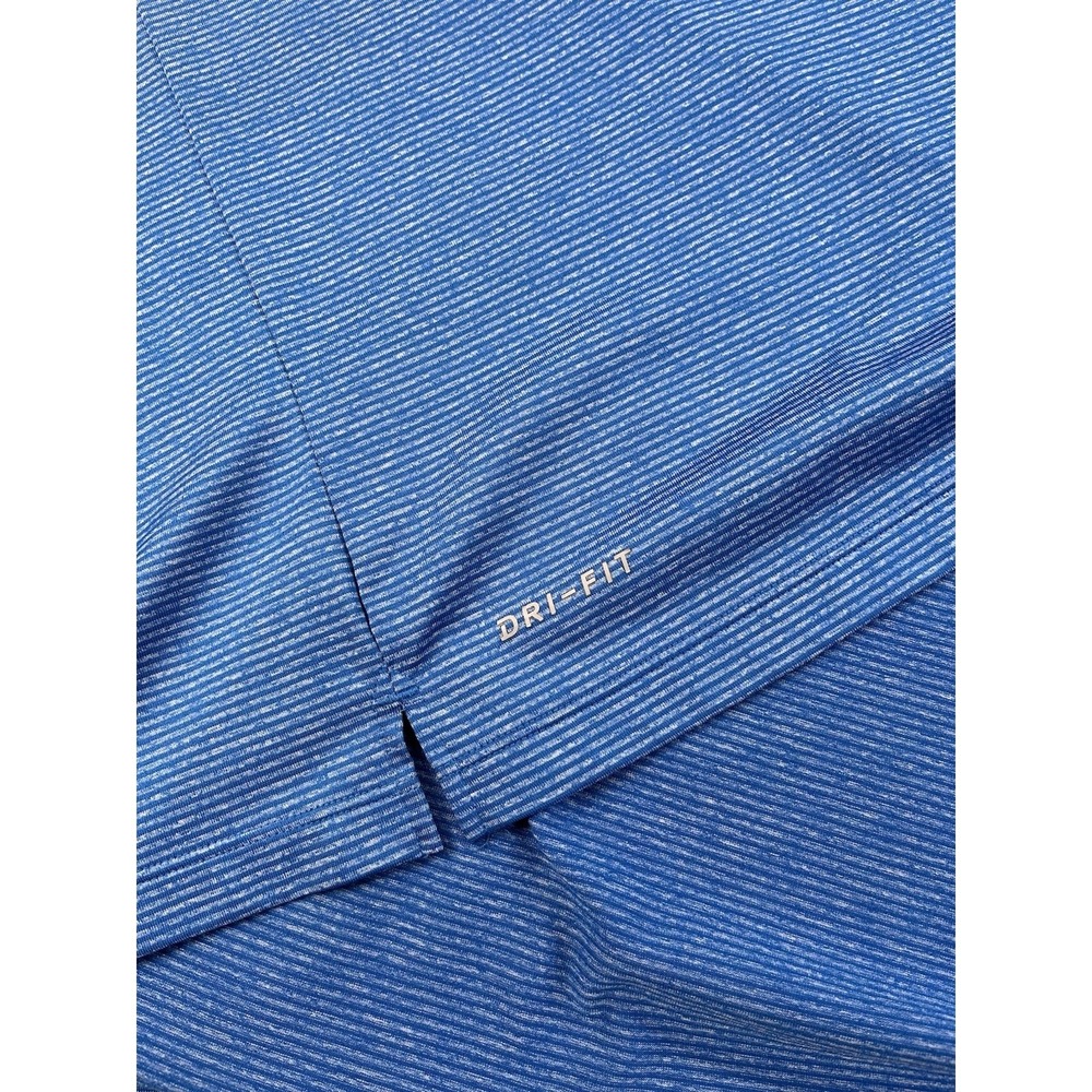 Nike Polo Shirt Mens XXL Blue Stripe Dri Fit Golf Performance Stretch EUC - Picture 4 of 10